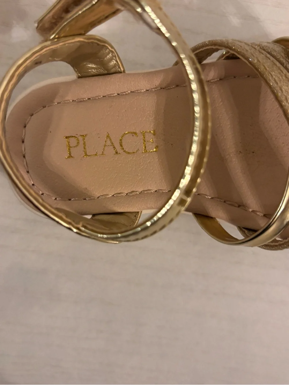 The Children's Place Metallic Gold Glitter Strappy Sandals